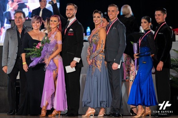 Dancers lined up with their medals