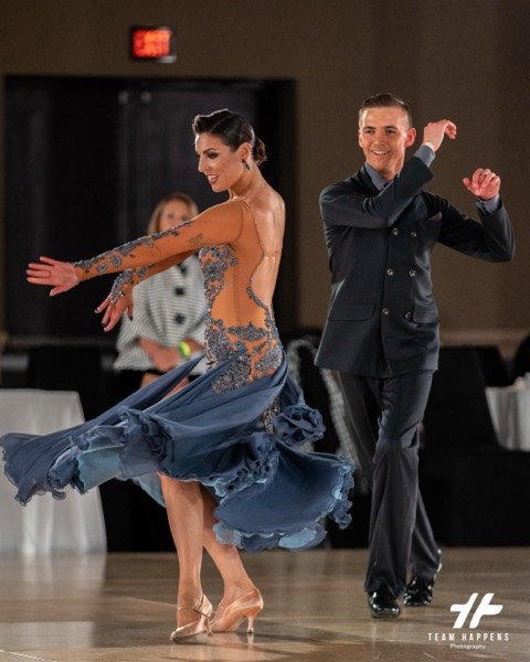 Ballroom couple turning together
