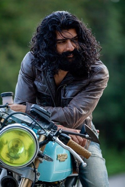 Man on a vintage cafe racer