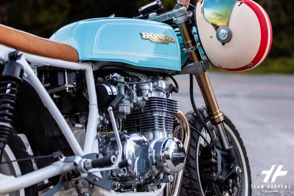 Side view of a vintage cafe racer