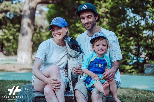 Family of four in the park